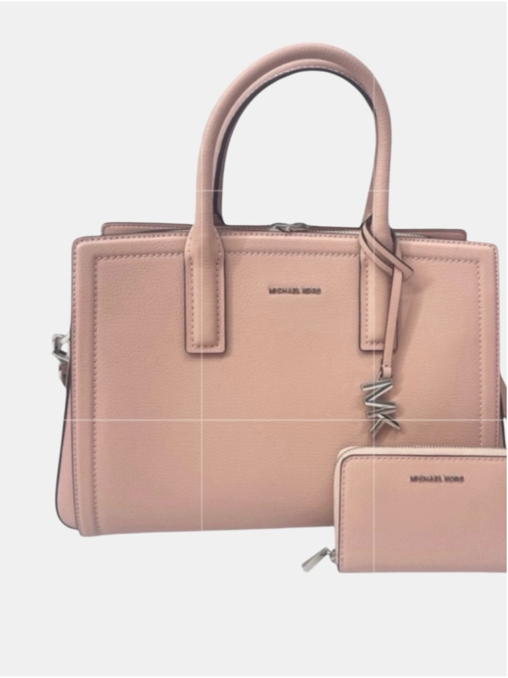 Michael Kors Laila Medium Leather Satchel & Matching Wallet Smoky Rose Pink - Picture 5 of 10
